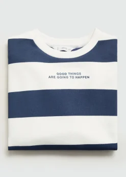 Dzieci MANGO Bluzy*Bawełniana bluza w paski