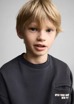 Dzieci MANGO Bluzy*Bawełniana bluza z kieszenią