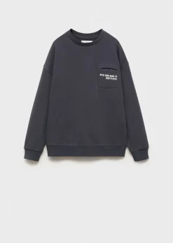 Dzieci MANGO Bluzy*Bawełniana bluza z kieszenią