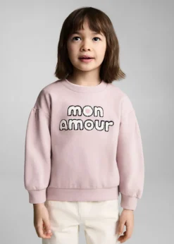 Dzieci MANGO Bluzy*Bawełniana bluza z wytłaczanym napisem
