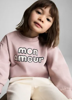 Dzieci MANGO Bluzy*Bawełniana bluza z wytłaczanym napisem