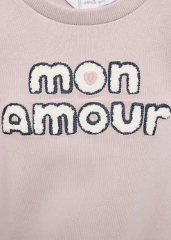 Dzieci MANGO Bluzy*Bawełniana bluza z wytłaczanym napisem