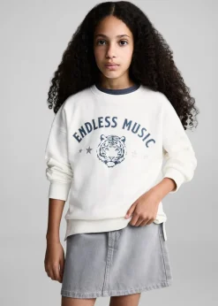 Dzieci MANGO Bluzy*Bawełniana bluza ze wzorem