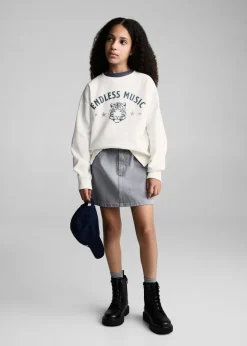 Dzieci MANGO Bluzy*Bawełniana bluza ze wzorem