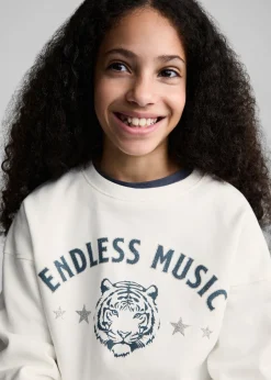 Dzieci MANGO Bluzy*Bawełniana bluza ze wzorem