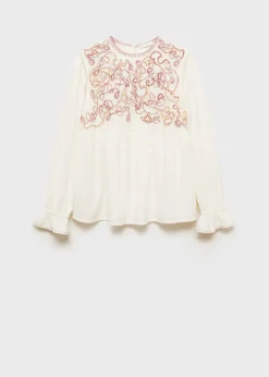 MANGO Koszule I Bluzki*Bawełniana bluzka z haftem