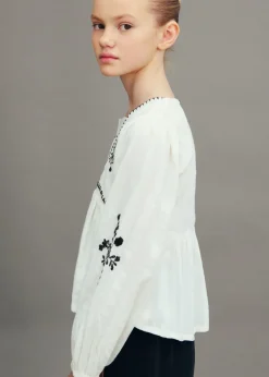 Dzieci MANGO Koszule I Bluzki*Bawełniana bluzka z haftem