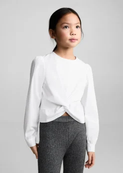 Dzieci MANGO Koszule I Bluzki*Bawełniana bluzka z węzłem