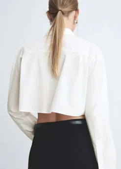 MANGO Koszule I Bluzki*Bawełniana koszula crop