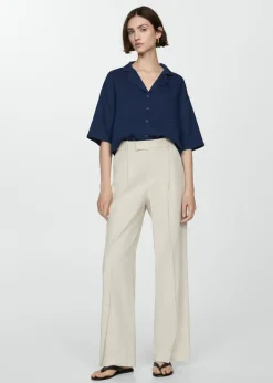 MANGO Koszule I Bluzki*Bawełniana koszula z krótkim rękawem