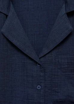 MANGO Koszule I Bluzki*Bawełniana koszula z krótkim rękawem