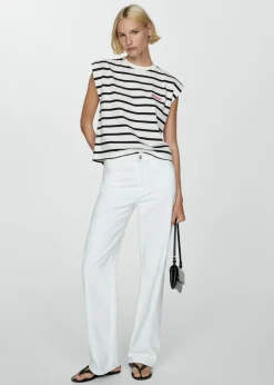 MANGO Koszulki*Bawełniana koszulka w pasy