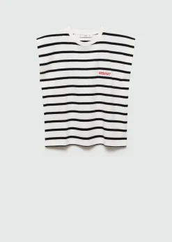 MANGO Koszulki*Bawełniana koszulka w pasy