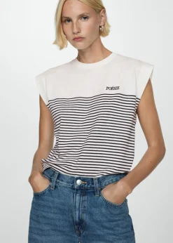 MANGO Koszulki*Bawełniana koszulka w pasy