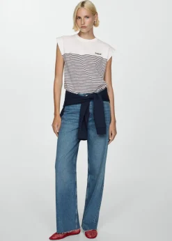 MANGO Koszulki*Bawełniana koszulka w pasy