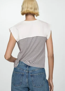 MANGO Koszulki*Bawełniana koszulka w pasy
