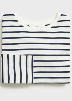 Dzieci MANGO Koszulki I Topy*Bawełniana koszulka w pasy