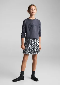 Dzieci MANGO Koszulki I Topy*Bawełniana koszulka z koralikami