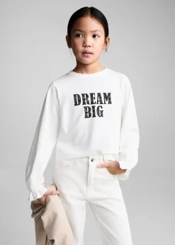 Dzieci MANGO Koszulki I Topy*Bawełniana koszulka z napisem