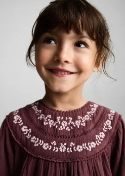 Dzieci MANGO Sukienki I Kombinezony*Bawełniana sukienka z haftem