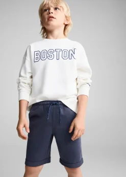 Dzieci MANGO Bermudy*Bawełniane bermudy z elastycznym pasem