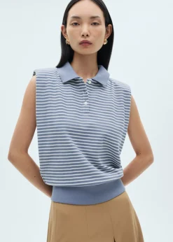 MANGO Kamizelki*Bawełniane polo w paski