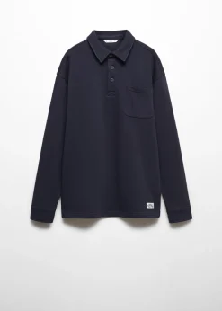MANGO Bluzy*Bawełniane polo z długim rękawem