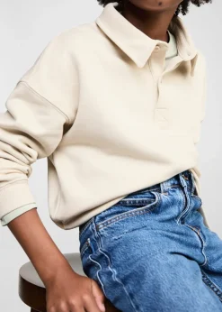 Dzieci MANGO Bluzy*Bawełniane polo z długim rękawem