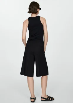 MANGO Topy*Bawełniany ściągaczowy top