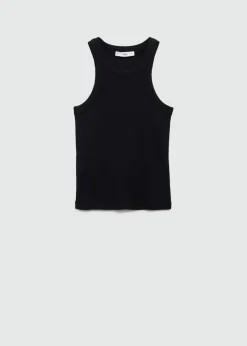 MANGO Topy*Bawełniany ściągaczowy top