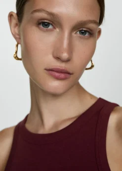 MANGO Topy*Bawełniany ściągaczowy top