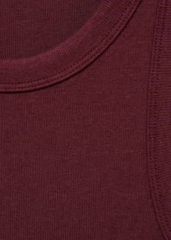 MANGO Topy*Bawełniany ściągaczowy top