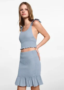 MANGO Koszule I Bluzki|Koszulki I Topy*Bawełniany marszczony top