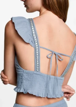 MANGO Koszule I Bluzki|Koszulki I Topy*Bawełniany marszczony top