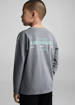 Dzieci MANGO Koszulki*Bawełniany wzorzysty t-shirt