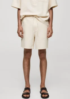 MANGO Dżinsy*Bermudy bawełniane z troczkami