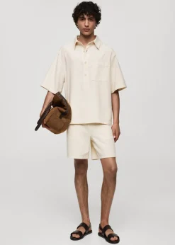 MANGO Dżinsy*Bermudy bawełniane z troczkami