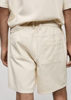 MANGO Dżinsy*Bermudy bawełniane z troczkami