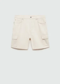 MANGO Dżinsy*Bermudy cargo z bawełnianego dżinsu