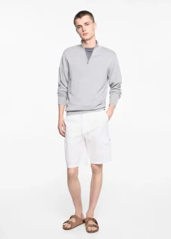 MANGO Bermudy*Bermudy lniane z kieszeniami cargo