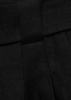 MANGO Krótkie Spodenki*Bermudy lniane z paskiem