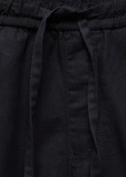 MANGO Bermudy*Bermudy lniane ze sznurkiem