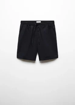 MANGO Bermudy*Bermudy lniane ze sznurkiem