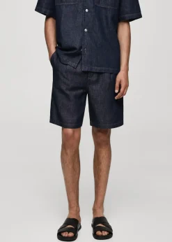 MANGO Dżinsy*Bermudy z 100% bawełny w denimowym stylu
