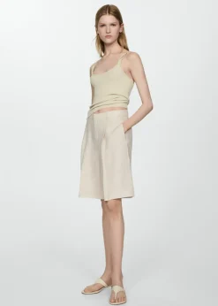 MANGO Krótkie Spodenki*Bermudy z 100% lnu