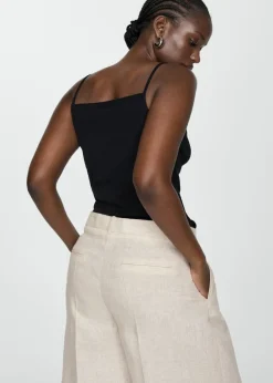 MANGO Krótkie Spodenki*Bermudy z 100% lnu