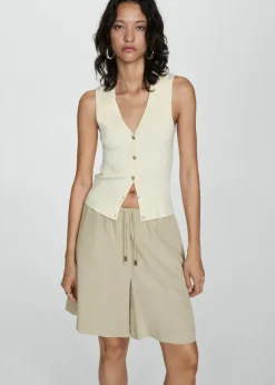 MANGO Krótkie Spodenki*Bermudy z lyocellu z szerokimi nogawkami