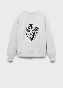 Dzieci MANGO Bluzy*Bluza bawełniana z haftem