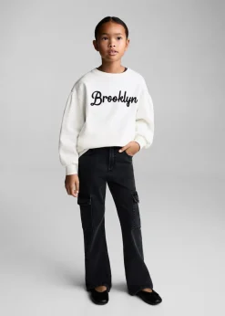 Dzieci MANGO Bluzy*Bluza bawełniana z haftem