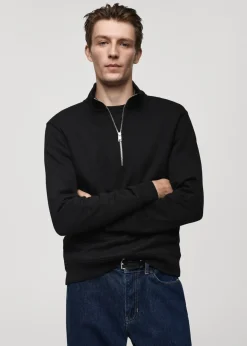 MANGO Bluzy*Bluza bawełniana z kołnierzem na zamek